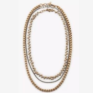 ZARA Set of 3 Mixed Metals Necklaces. New